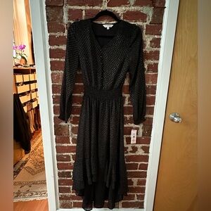 NWT Nanette Lepore Black and gold Midi Dress - Size 4